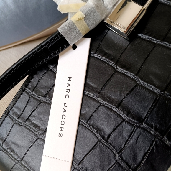 🔥Marc Jacobs Black Croc-Embossed Tote Bag - Picture 3 of 5